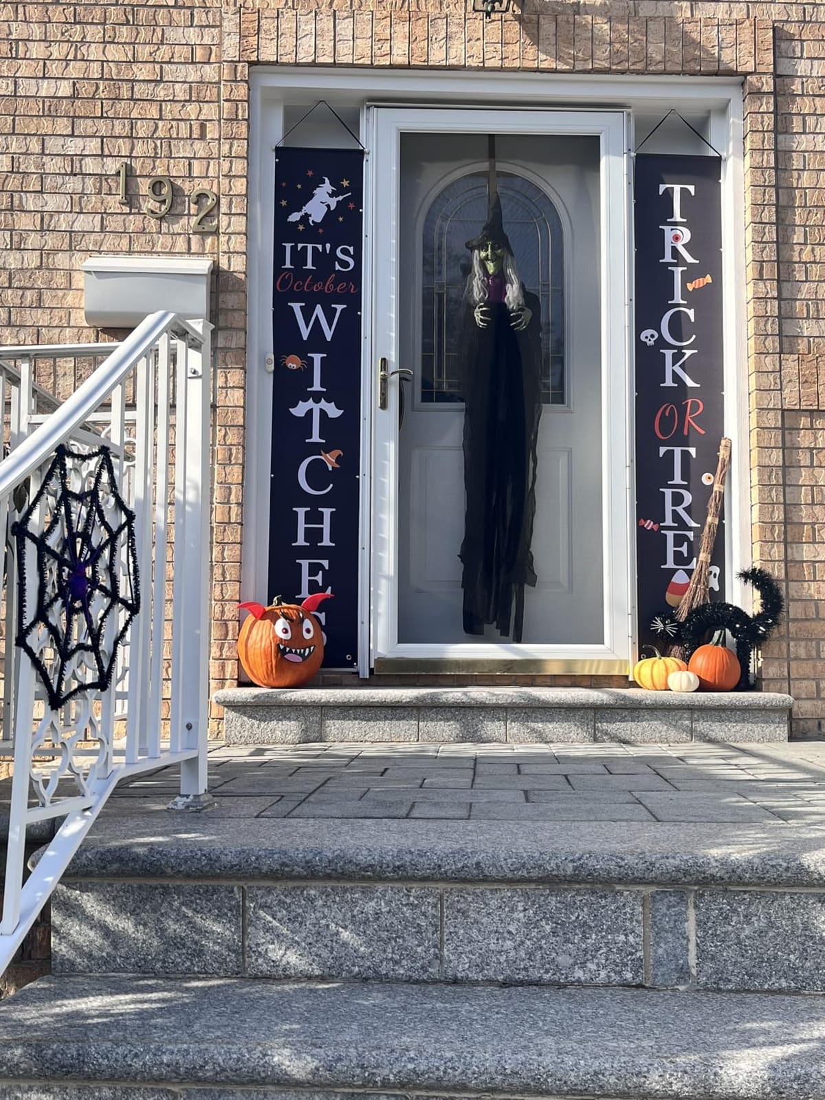 DAZONGE Halloween Porch Banners for Hanging Decorations Indoor Outdoor | Halloween Porch Banners with Classic Trick or Treat Designs for Front Porch, Doorway and Halloween Party Decorations customer photo 2