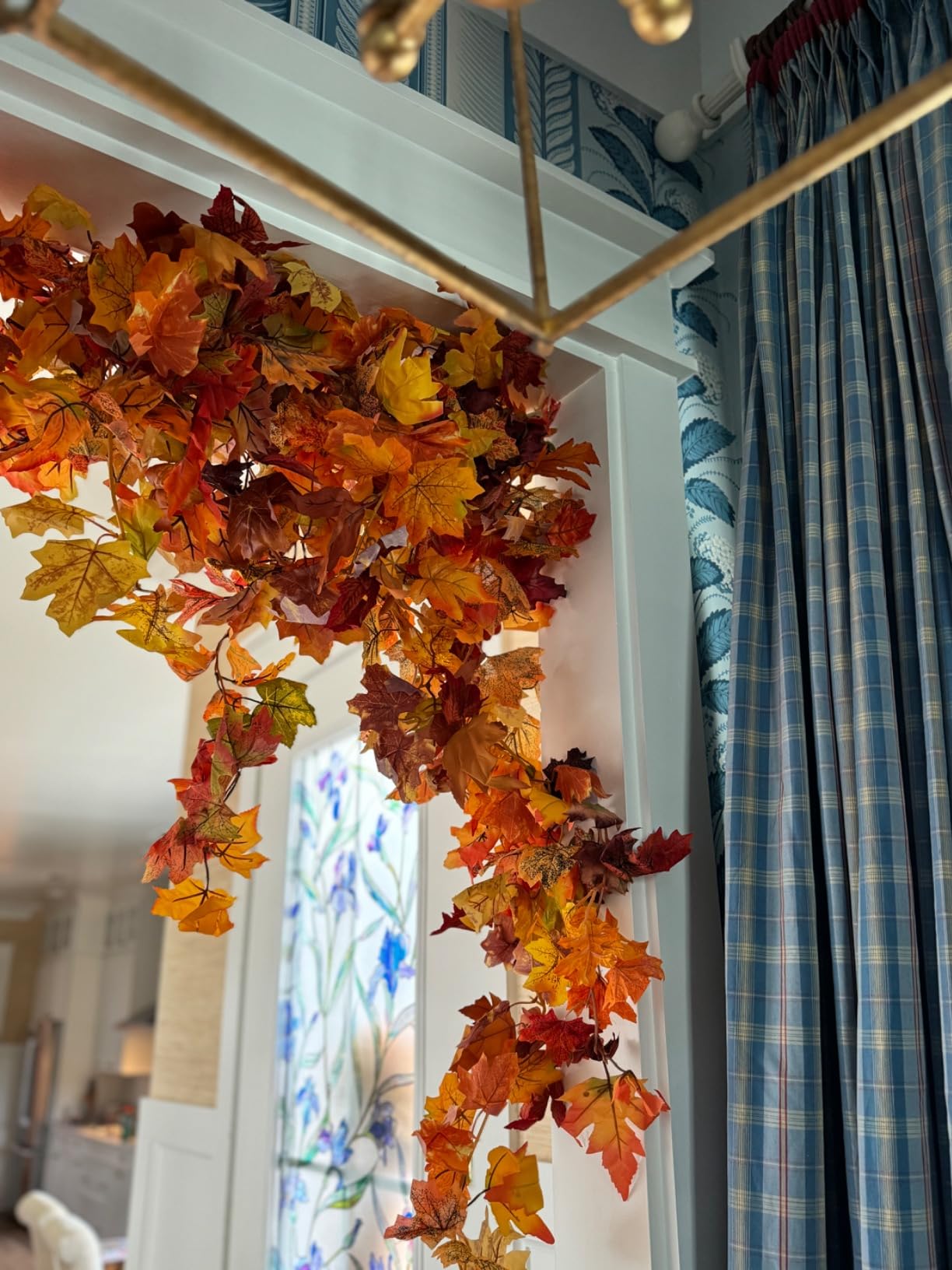 Lvydec 2 Pack Fall Maple Garland - 5.9ft/Piece Artificial Fall Foliage Garland Colorful Autumn Decor for Home Wedding Party (Mixed Color) customer photo 2