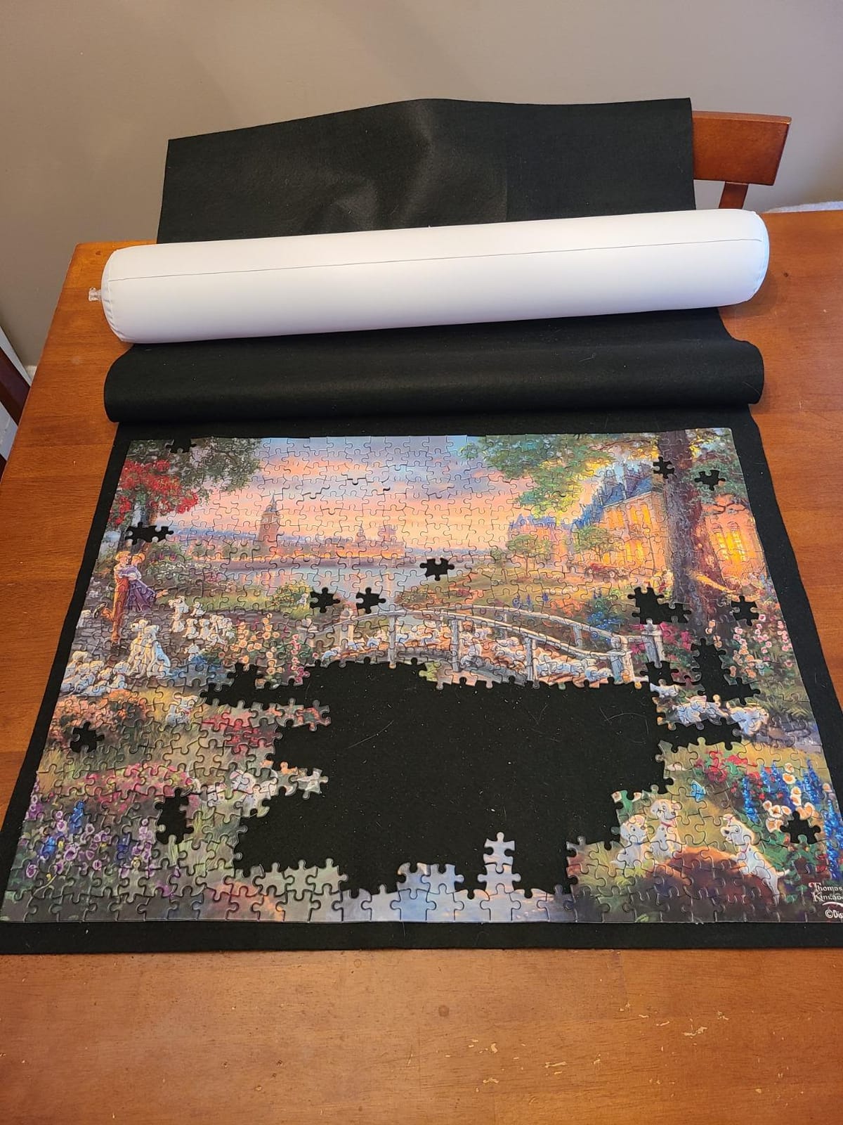 Lavievert 1500 Piece Jigsaw Puzzle Mat Roll Up, Portable Board for Adults | Easy Transport & Storage, Lightweight Felt Rolling Mat, Environmental Friendly Material, Non-Slip Puzzle Saver Keeper customer photo 2