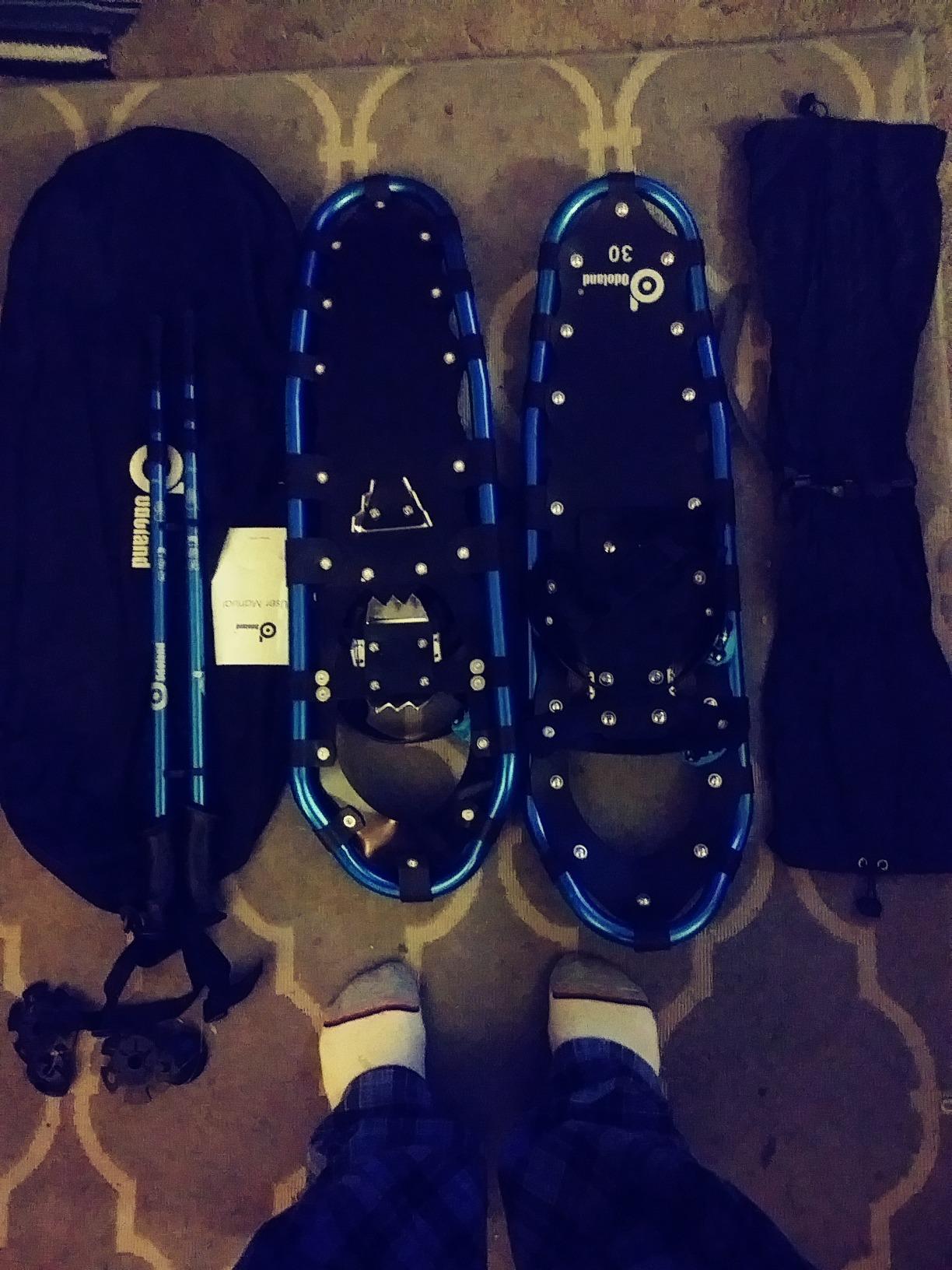 Odoland 21/25/30 Inch Snowshoes with Trekking Poles for Men Women Youth, Waterproof Snow Leg Gaiters and Carrying Bag, Lightweight Aluminum, Heel Lift, Snow Shoes Easy to Wear customer photo 2