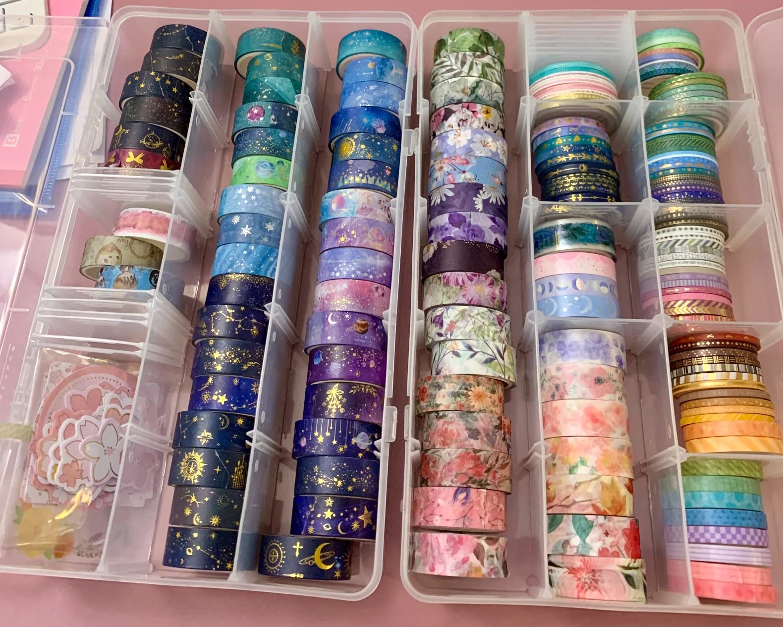 Bead Organizer Storage 3 Pack 15 Grid Clear Plastic Tackle Box Adjustable | Clear Plastic, Divided Compartments, for Beads Washi Tape Ribbon Crafts Art Supplies and Fishing Tackle customer photo 1