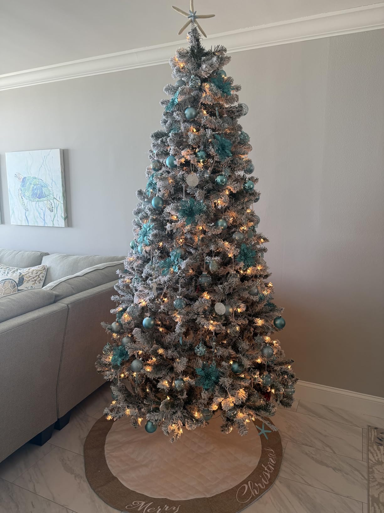 48 Inch Christmas Tree Skirt White Thick Luxury Quilted Cotton with Burlap Decoration for Merry Christmas Party Christmas Tree Skirt Decorations customer photo 2