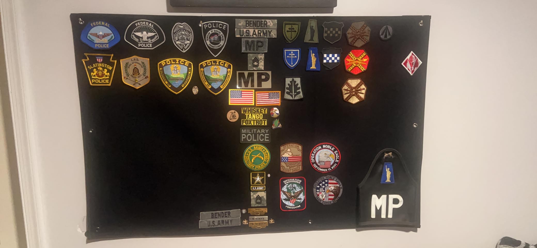 Tactical Patch Display Panel Holder Board for Military Army Combat Morale Uniform Hook and Loop Emblems, 43 Inches x 27.5 Inches (Large), with 1 Flag Patch Included customer photo 2