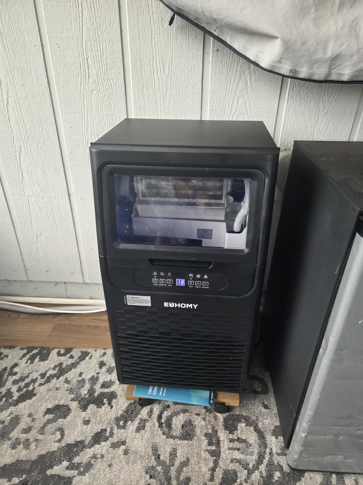 EUHOMY Commercial Ice Maker Machine, 100lbs/24H Stainless Steel Under Counter ice Machine with 33lbs Ice Storage Capacity, Freestanding Ice Maker. customer photo 1