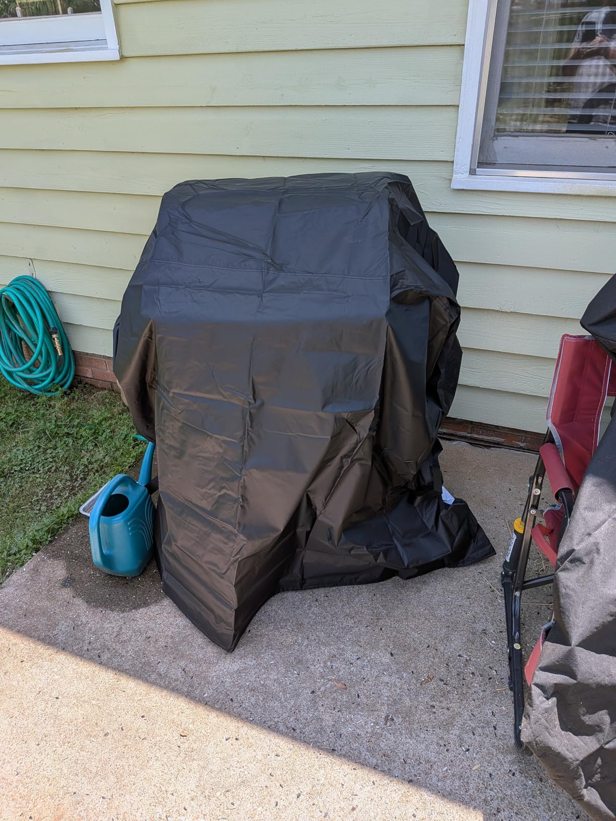 Grill Cover, 58 inch BBQ Gas Grill Cover for Outdoor Grill, Waterproof, Anti-UV, Rip-Proof, Fade Resistant Material, Barbecue Cover with Hook-and-Loop Straps & Adjustable Hem Drawstring, Black customer photo 1
