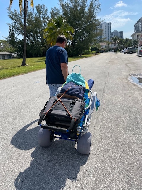 My Beach Cart The Original Patented NO Rust Aluminum Foldable Beach Cart 13 INCH Big Wheels Balloon Tires for Sand Heavy Duty customer photo 2