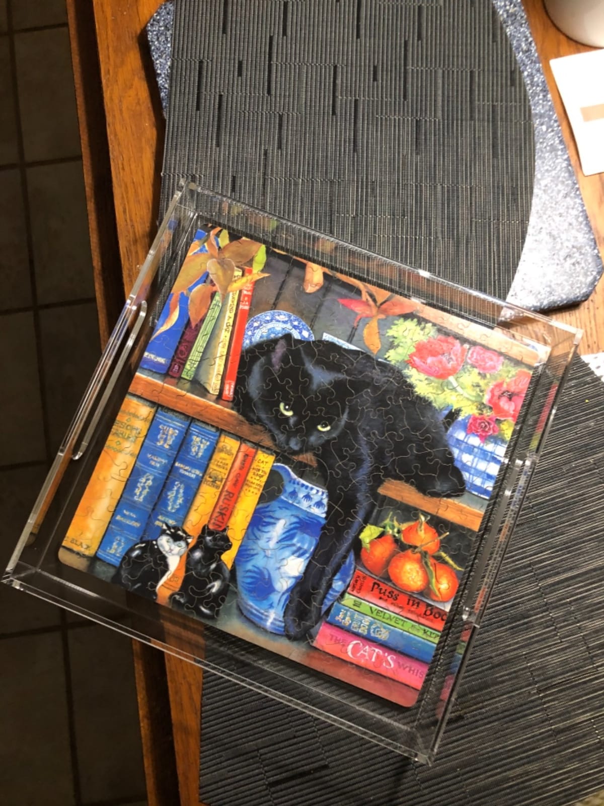 Cat Puzzle | On The Shelf | 215 Pieces | Wooden Puzzle | Nautilus Puzzles | Black Cat, For Adults, Unique Gift, Wooden, Made in USA customer photo 1