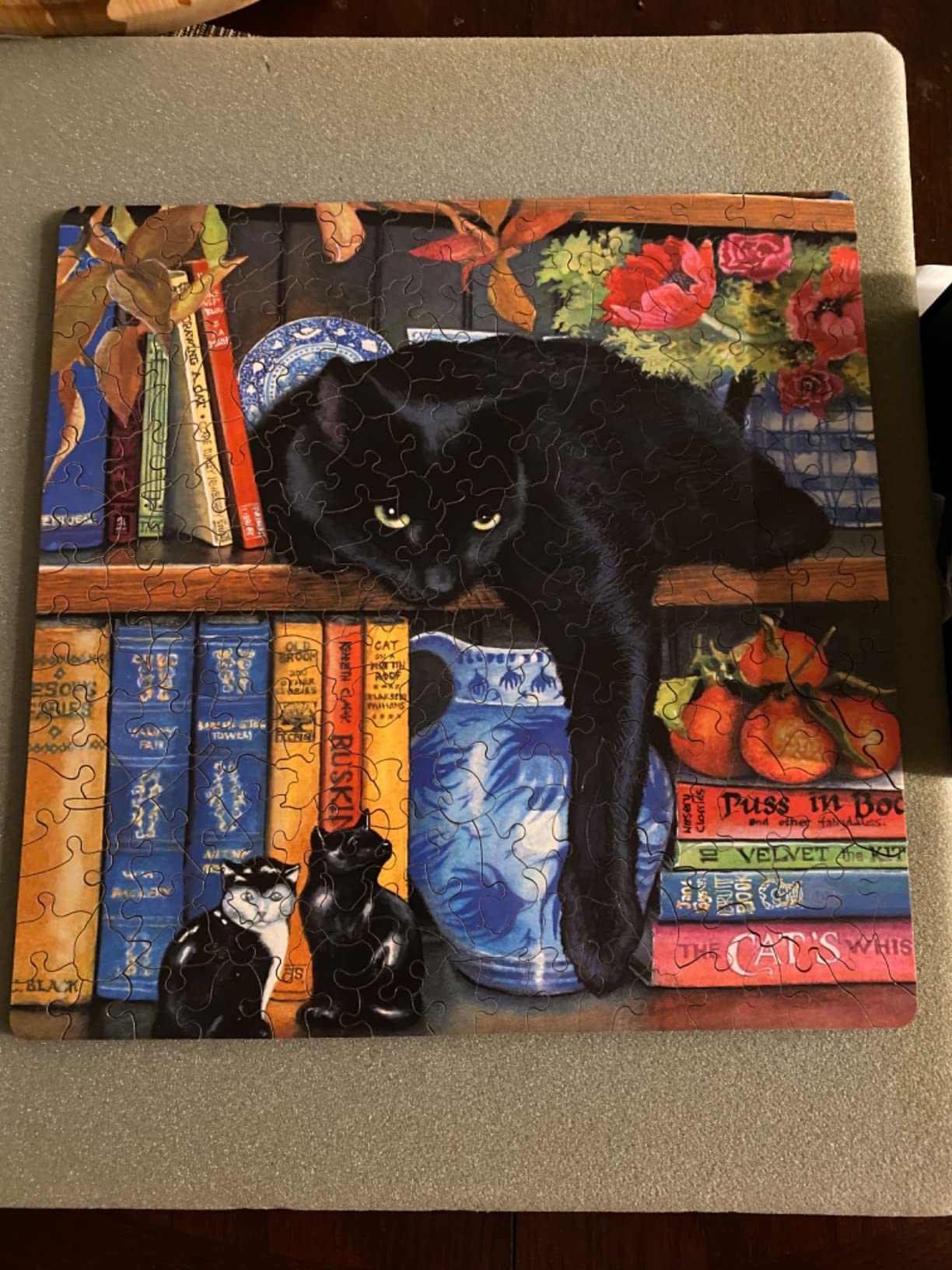 Cat Puzzle | On The Shelf | 215 Pieces | Wooden Puzzle | Nautilus Puzzles | Black Cat, For Adults, Unique Gift, Wooden, Made in USA customer photo 2