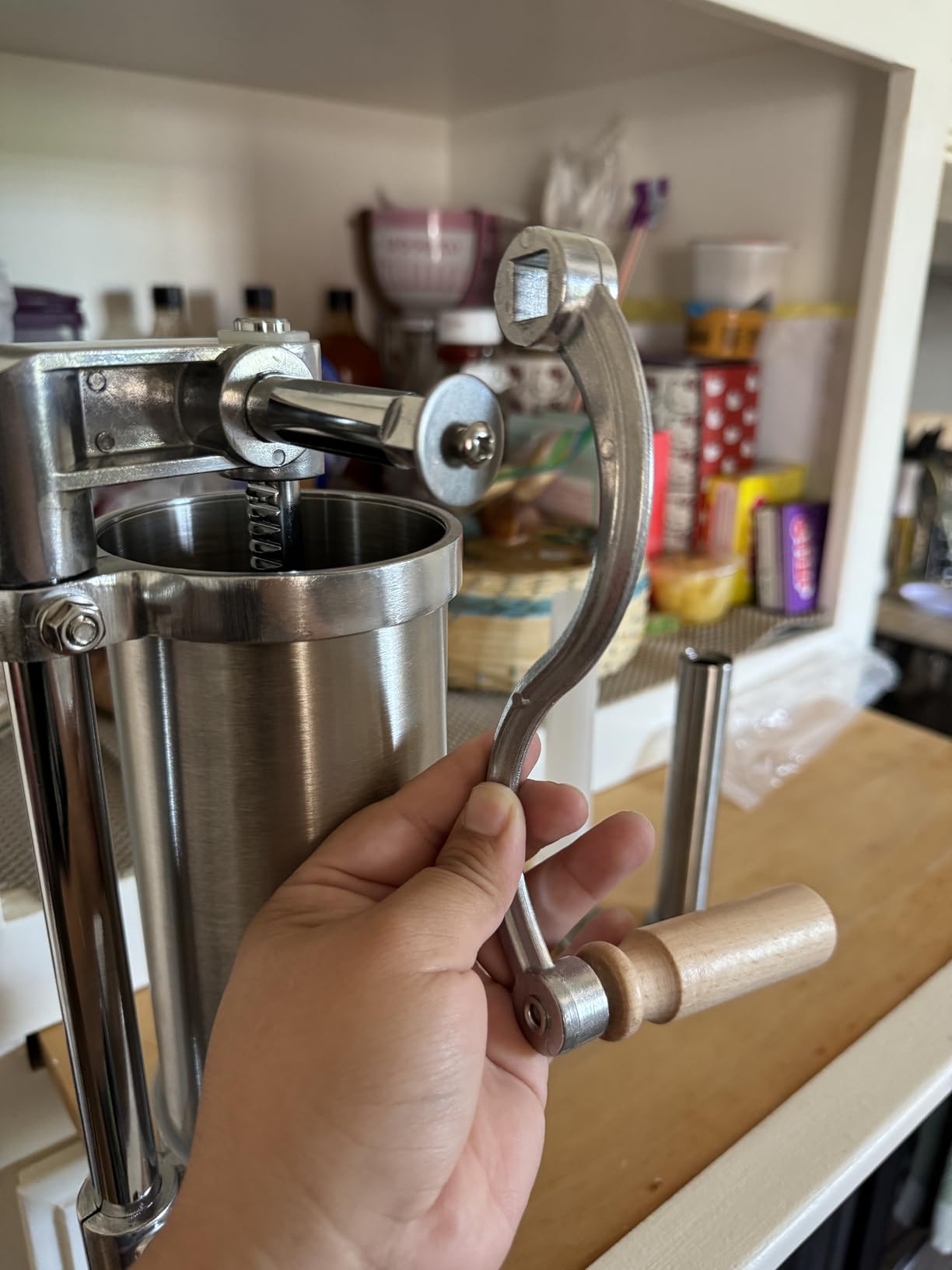 Sausage Stuffer, Stainless Steel Homemade Sausage Maker Vertical Meat Filling Kitchen Machine, Packed 8 Stuffing Tubes (2.5LBS VERTICAL) customer photo 1