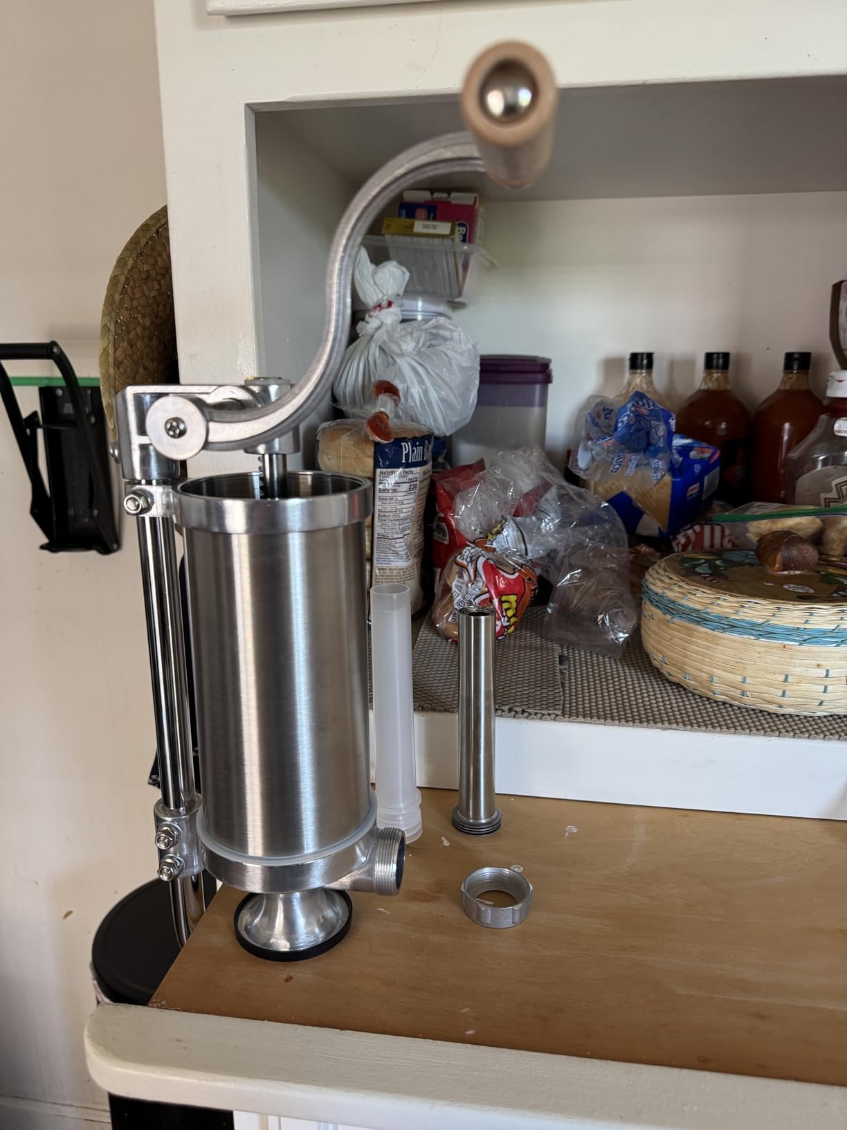 Sausage Stuffer, Stainless Steel Homemade Sausage Maker Vertical Meat Filling Kitchen Machine, Packed 8 Stuffing Tubes (2.5LBS VERTICAL) customer photo 2
