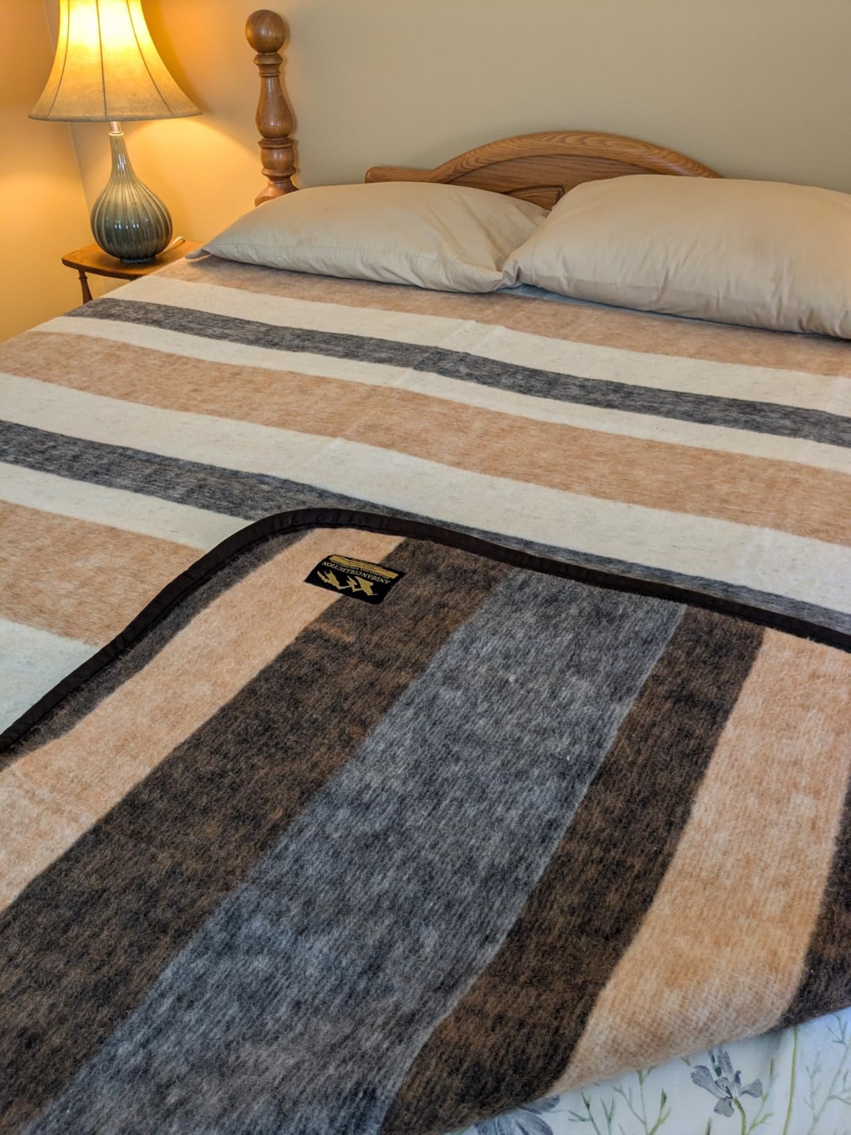 Alpaca & Sheep Wool Blanket, King Size, Heavyweight Warmth, Earth Tones | 50/50 alpaca and sheep wool (Merino & Dorset), woven in the Peruvian Andes customer photo 1