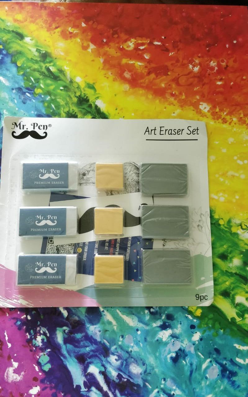 Mr. Pen- Art Eraser Set, 9 Pack, 3X White Vinyl Latex-Free | 3x Kneaded and 3x Artist Gum Erasers customer photo 1