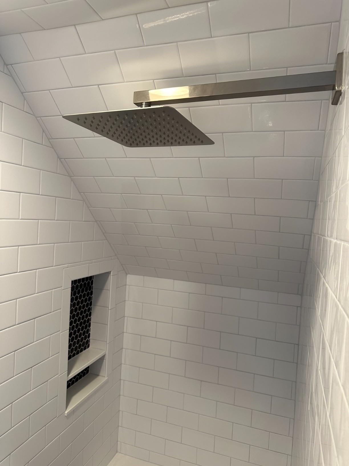 SR SUN RISE Black Square Rainfall Shower Head and Handle Set, Wall Mounted Shower Fixtures, Metal Shower Faucet Trim Repair Kits (With Shower Valve) customer photo 2