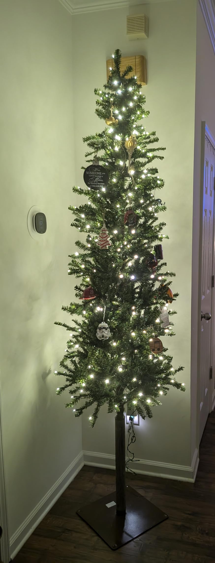 Best Choice Products Pencil Christmas Tree 6ft Pre-lit Alpine Slim Holiday Decoration, Lighted Skinny Décor LED Lights, Metal Stand customer photo 1