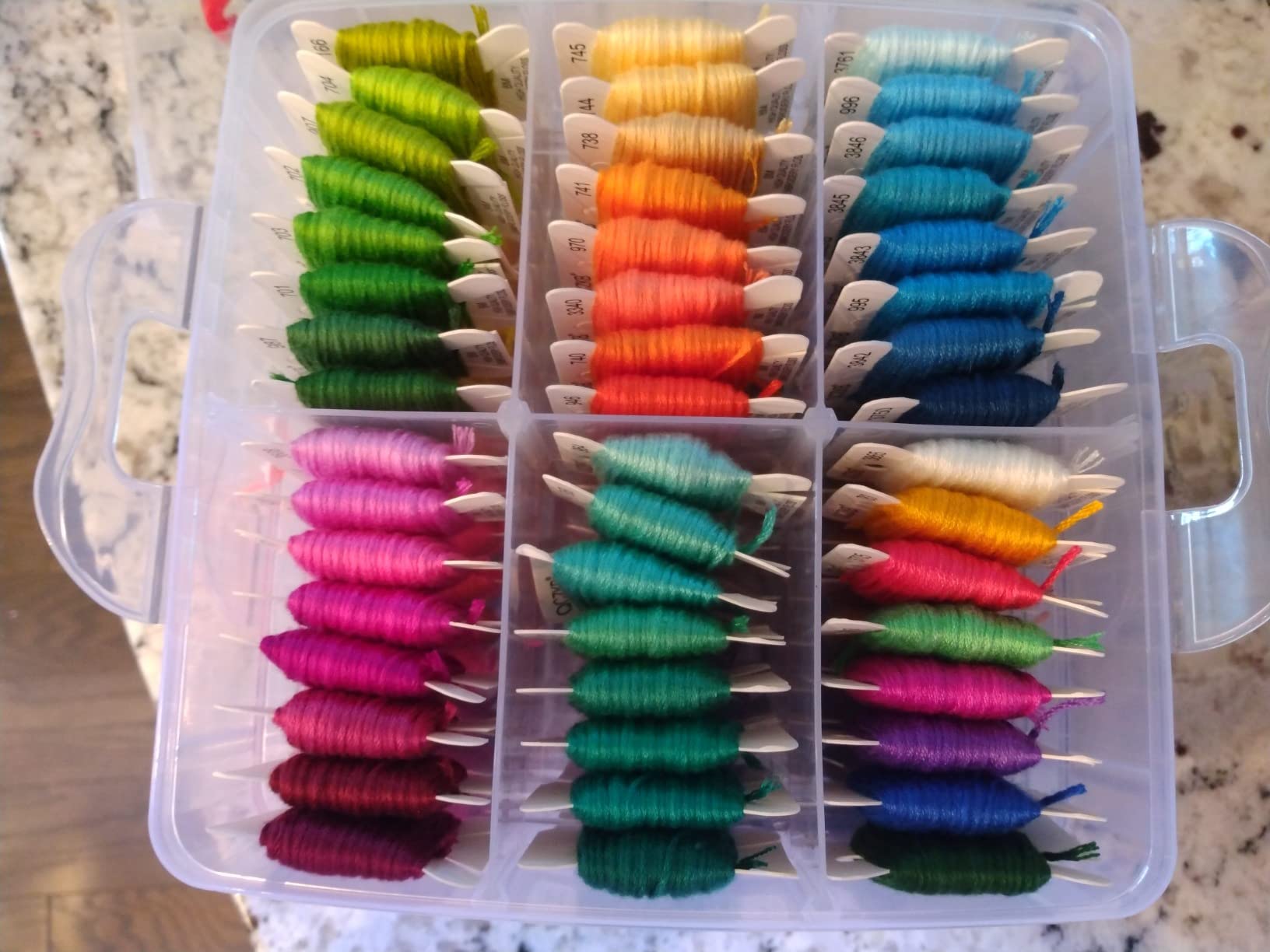 188 Embroidery Floss Set Including Cross Stitch Threads Friendship Bracelet String with 2-Tier Transparent Box, Floss Bobbins and Cross Stitch Kits customer photo 2