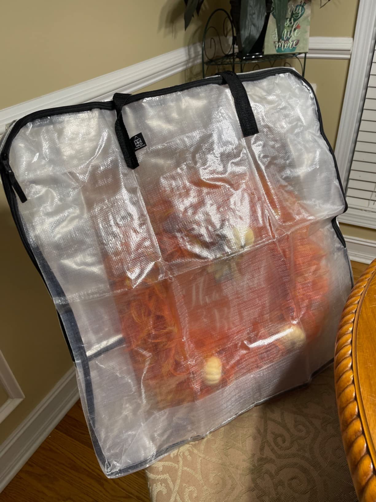 VENO 4 Pack Summer Wreath Storage Bag, Spring, Christmas Decoration Garland Container, 30 Inch Clear Door Wreath Organizers, Moving Boxes, Packing Supplies for College (Square - 4 Pack) customer photo 2