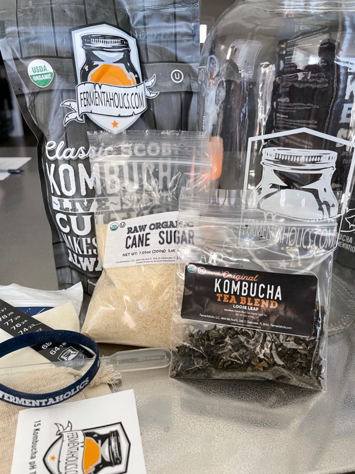 Fermentaholics Kombucha Brewing Starter Kit - USDA Certified Organic SCOBY & Tea, Complete Home Kombucha Making Kit with Culture, Kosher Certified (Deluxe Kombucha Brewing Kit) customer photo 1