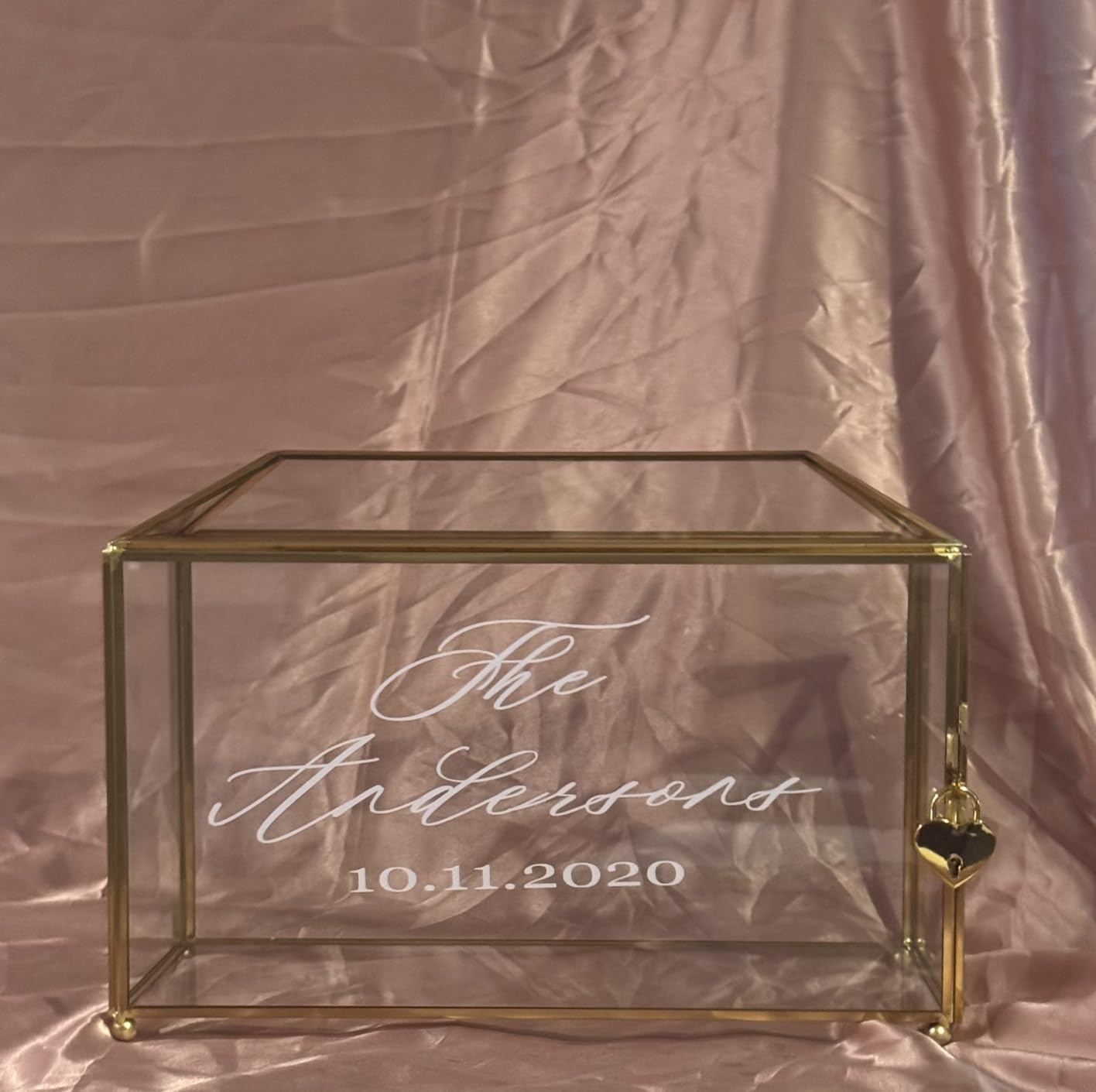 NCYP Small Glass Cards Box with Slot for Micro Wedding, 10.2