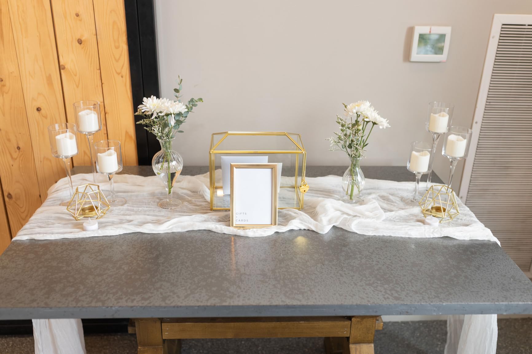 NCYP Small Glass Cards Box with Slot for Micro Wedding, 10.2