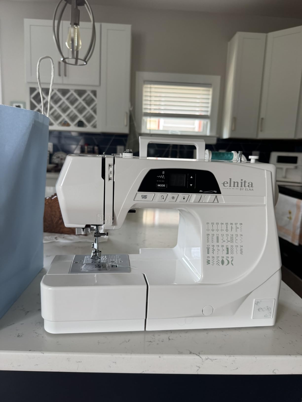 Elnita EC30 Computerized Sewing Machine with 30 Stitches, LED Display, Needle Threader, Locking Stitch, Start/Stop Button and Foot Control; Lightweight and portable for home customer photo 2