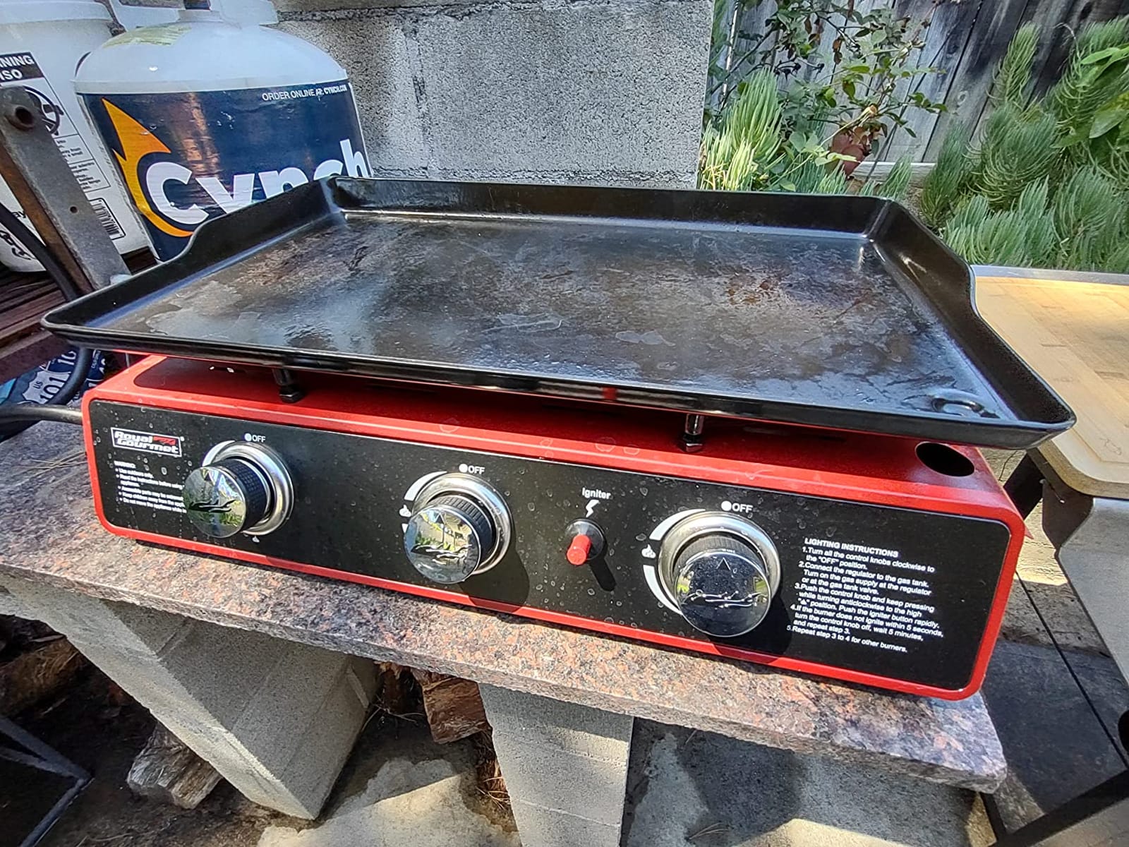 Royal Gourmet PD1301S Portable 3-Burner Tabletop Gas Griddle, 25,500 BTU Cooking Power, 304 Sq. In. Cooking Surface, Ideal for Camping & Tailgating, Black & Silver customer photo 1