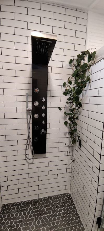 ROVOGO Shower Panel Tower with Rainfall Waterfall Shower Head, 5 Body Jets and 3-Function Handheld, High Pressure Rain Massage System, Wall-Mount Shower Column, Stainless Steel Brushed customer photo 1