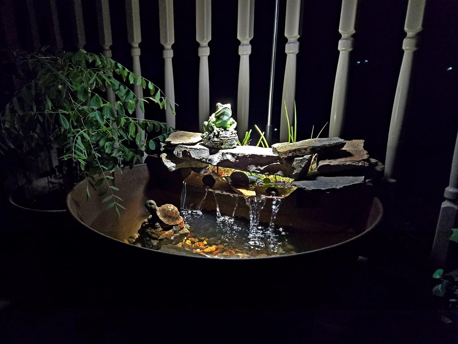 Aquascape AquaGarden Container Water Feature Kit - Indoor & Outdoor Mini Pond with Waterfall Fountain, Pump & Filtration for Home & Patio, Brown customer photo 1