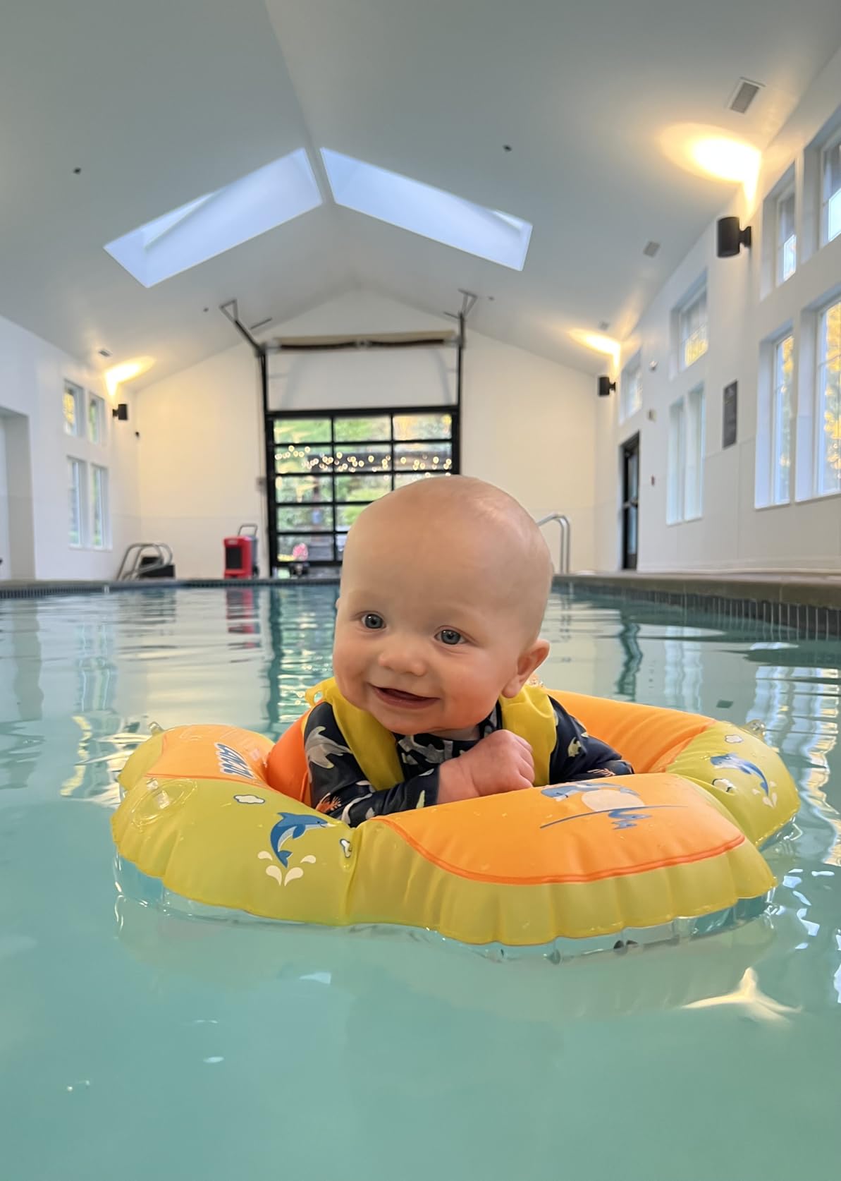 Baby Pool Float with Canopy UPF50+, 5 Point Safety Buckle for 3-36M | No Flip Over, Inflatable Toddler Floaties Infant Pool Floats with Double Air Chambers, Baby Beach Essentials/Traval customer photo 1