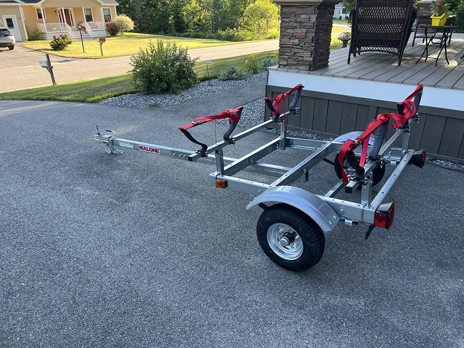 Malone MPG586XV EcoLight 2 Kayak Trailer with 2 V-Rack Kayak Carriers | 14' / 400 lbs Capacity | Fully Submersible | Marine Grade Galvanized Steel Construction | 14' / 400 lbs Capacity, Fully Submersible, Marine Grade Galvanized Steel Construction customer photo 1