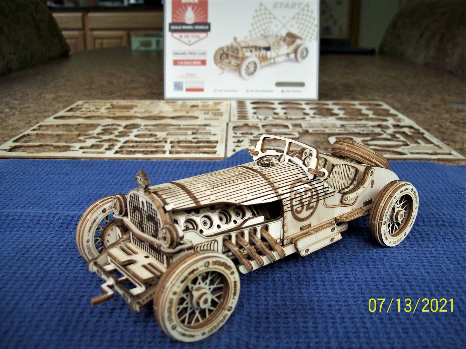 ROKR 3D Wooden Puzzle for Adults-Mechanical Car Model Kits-Brain Teaser Puzzles-Vehicle Building Kits-Unique Gift for Adults on Birthday/Christmas Day(1:16 Scale)(MC401-Grand Prix Car) customer photo 2