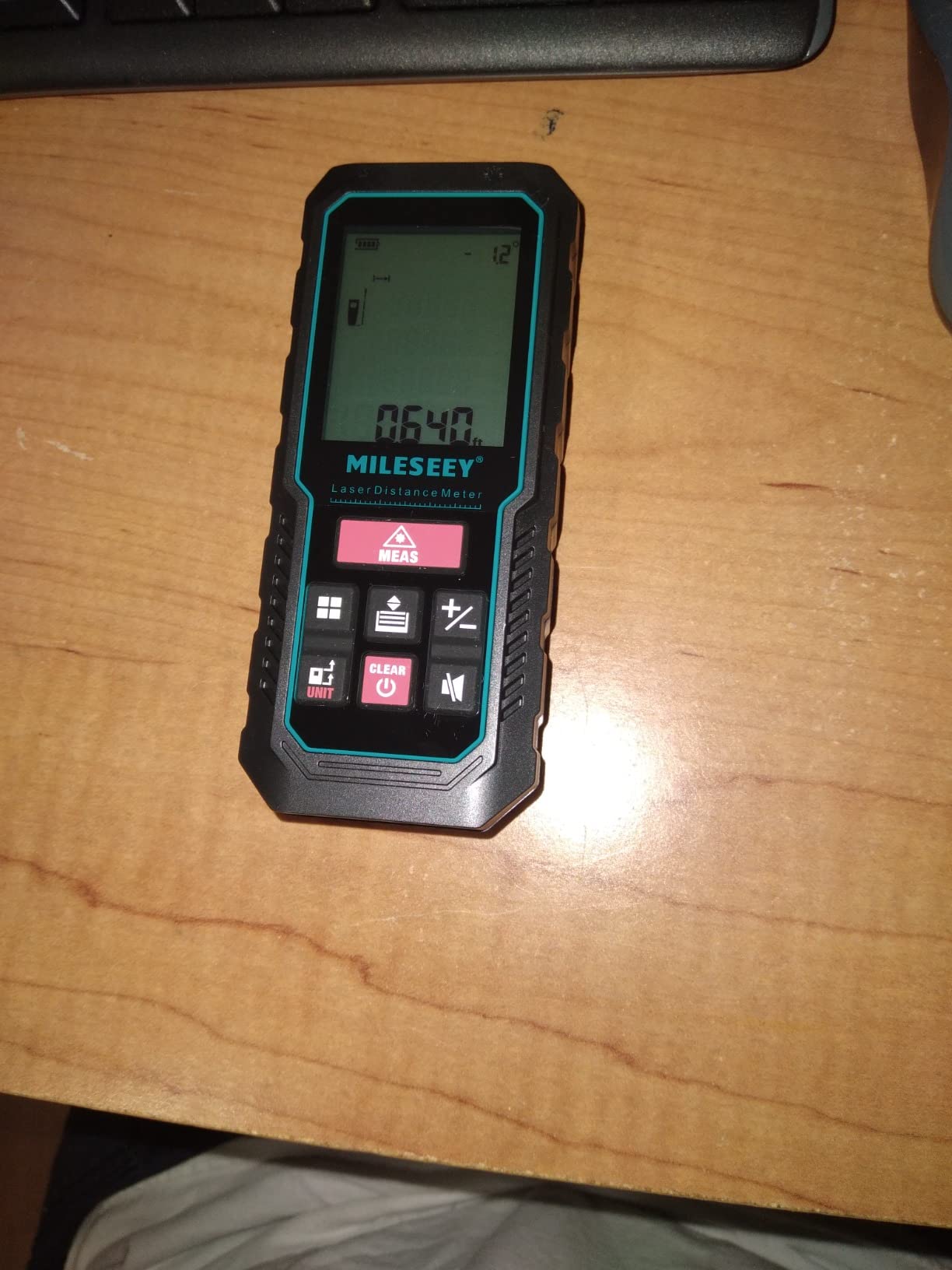 MILESEEY Laser Measure, 229ft Laser Measuring Tool with Angle Sensor, 2mm Accuracy, Distance/Area/Volume/Pythagorean Measurement, 2 LCD Backlit, Ft/In/Ft+In/M Unit Switching, Battery Included customer photo 1