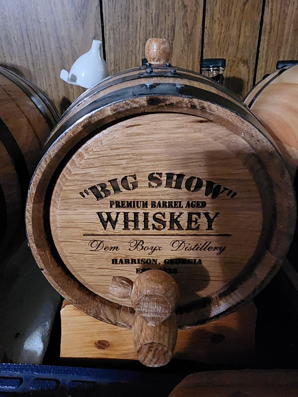 2 Liter Personalized American White Oak Whiskey Aging Barrel | Custom Engraved Bourbon & Cocktail Wooden Barrel, Liquor Dispenser with Stand customer photo 1