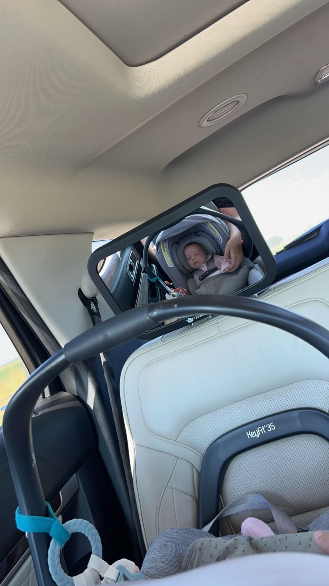 KeaBabies Baby Car Seat Mirror, Wide View, Shatterproof (Matte Black) customer photo 2