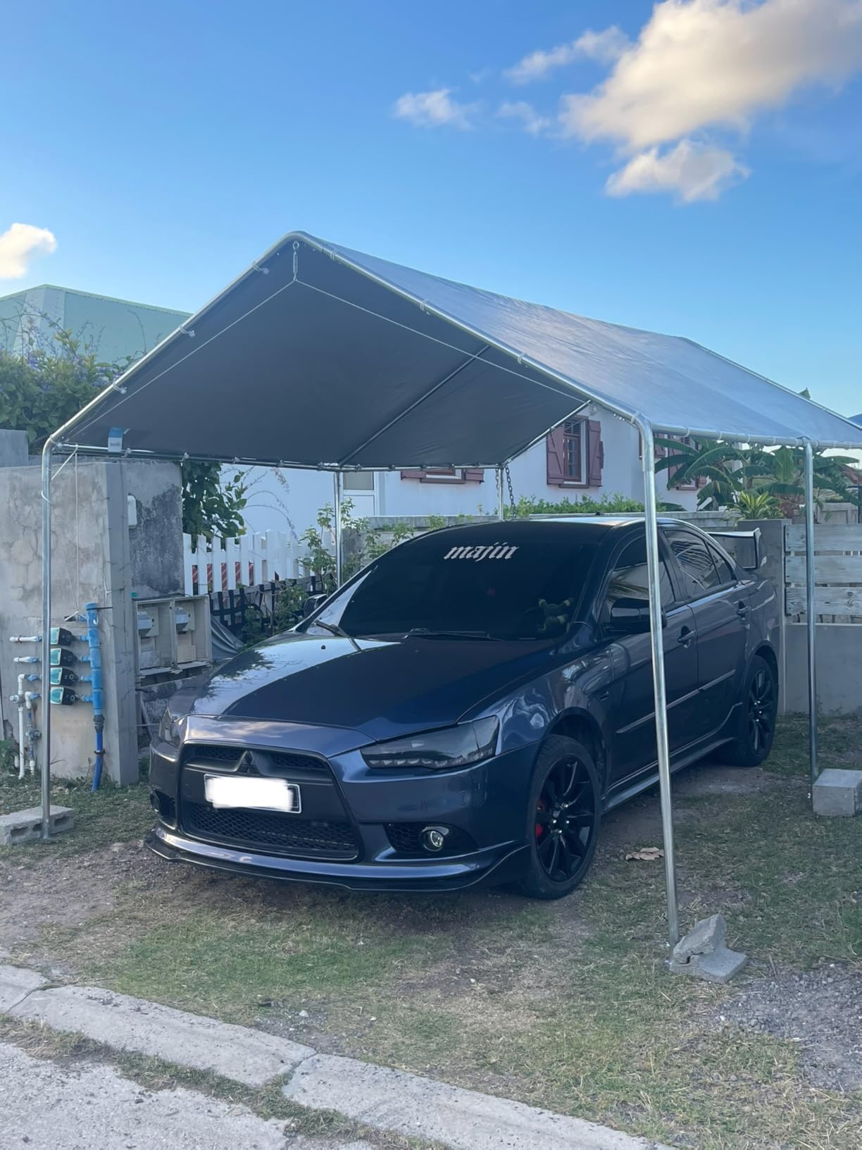 Quictent 10x20 ft Heavy Duty Car Canopy Galvanized Frame Carport Outdoor Party Tent Boat Shelter with 3 Reinforced Steel Cables - Gainsboro customer photo 1