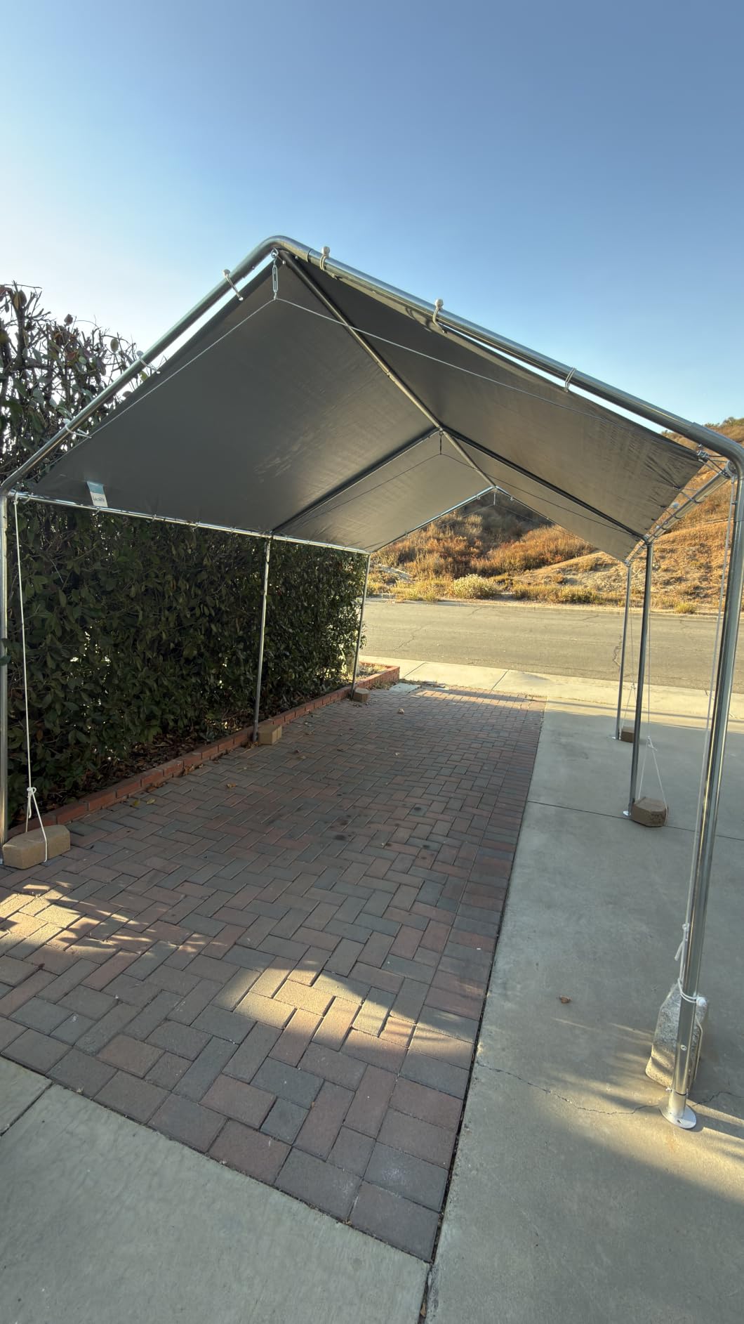 Quictent 10x20 ft Heavy Duty Car Canopy Galvanized Frame Carport Outdoor Party Tent Boat Shelter with 3 Reinforced Steel Cables - Gainsboro customer photo 2
