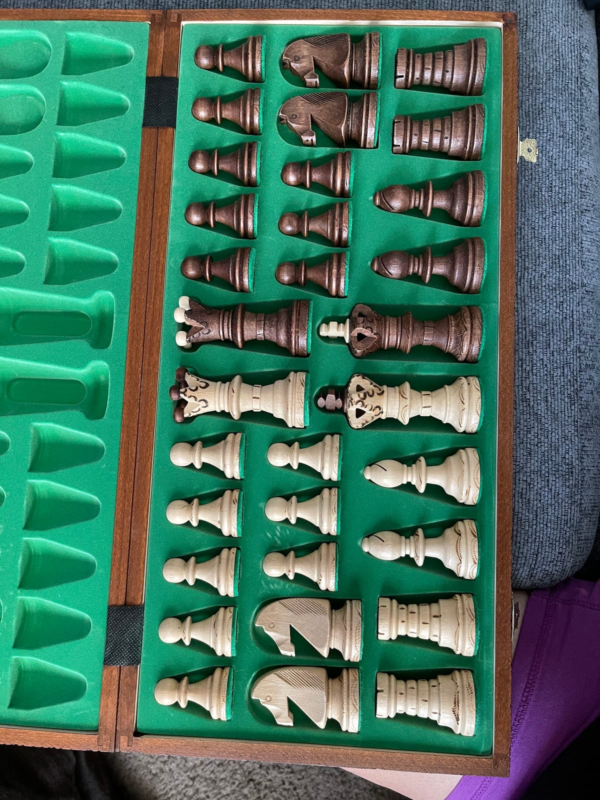 Handmade European Wooden Chess Set with 21 Inch Board and Hand Carved Chess Pieces customer photo 1