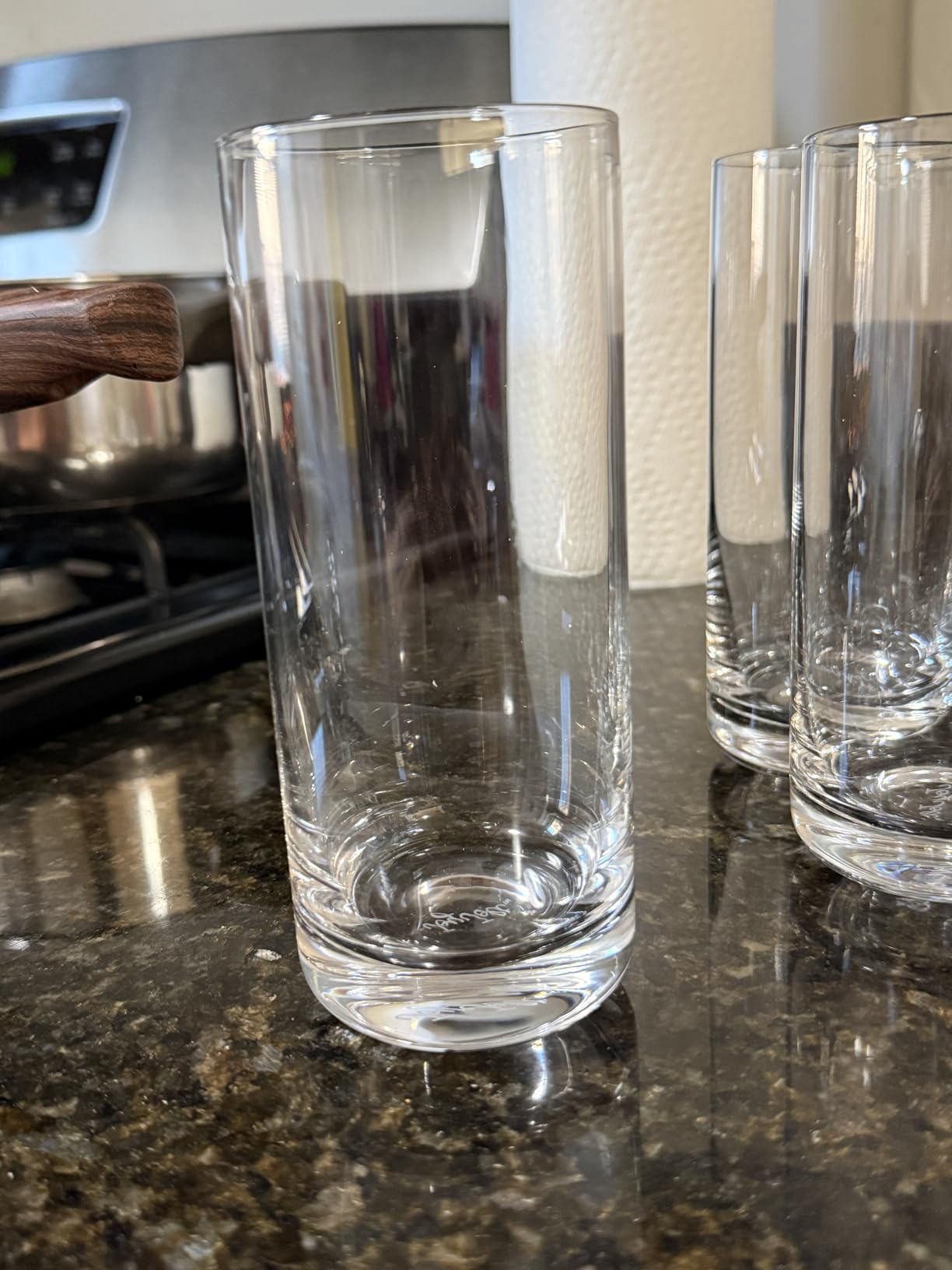 JoyJolt Faye 13oz Highball Glasses, 6pc Tall Glass Sets. Lead-Free Crystal Drinking Glasses. Water Glasses, Mojito Glass Cups, Tom Collins Bar Glassware, and Mixed Drink Cocktail Glass Set customer photo 1