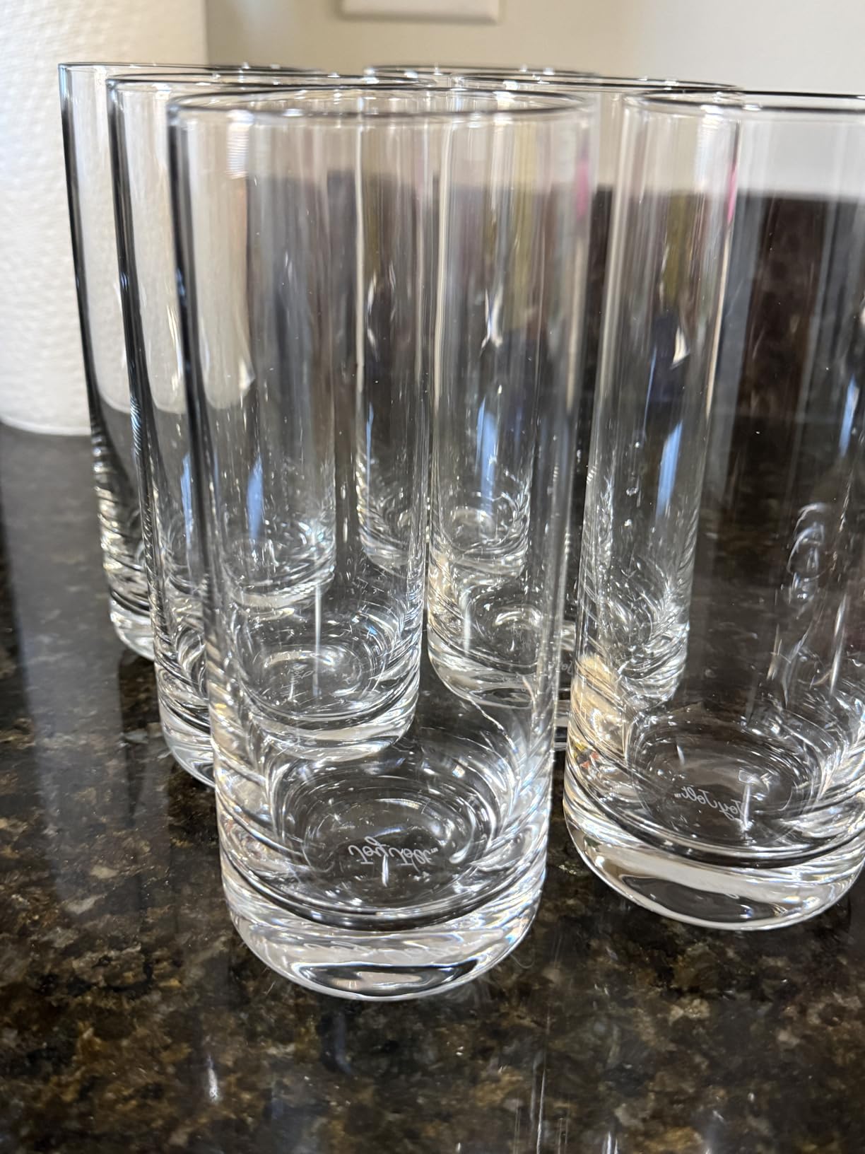 JoyJolt Faye 13oz Highball Glasses, 6pc Tall Glass Sets. Lead-Free Crystal Drinking Glasses. Water Glasses, Mojito Glass Cups, Tom Collins Bar Glassware, and Mixed Drink Cocktail Glass Set customer photo 2