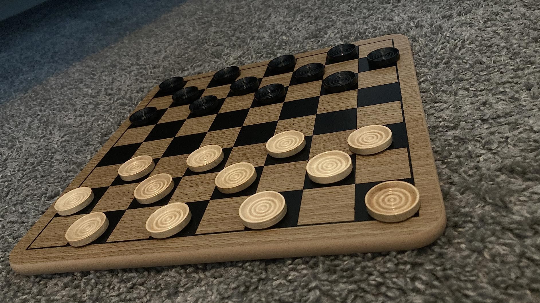 Regal Games - Reversible Wooden Board for Chess, Checkers & Tic-Tac-Toe - 24 Interlocking Wooden Checkers and 32 Standard Chess Pieces - for Age 8 to Adult for Family Fun customer photo 1