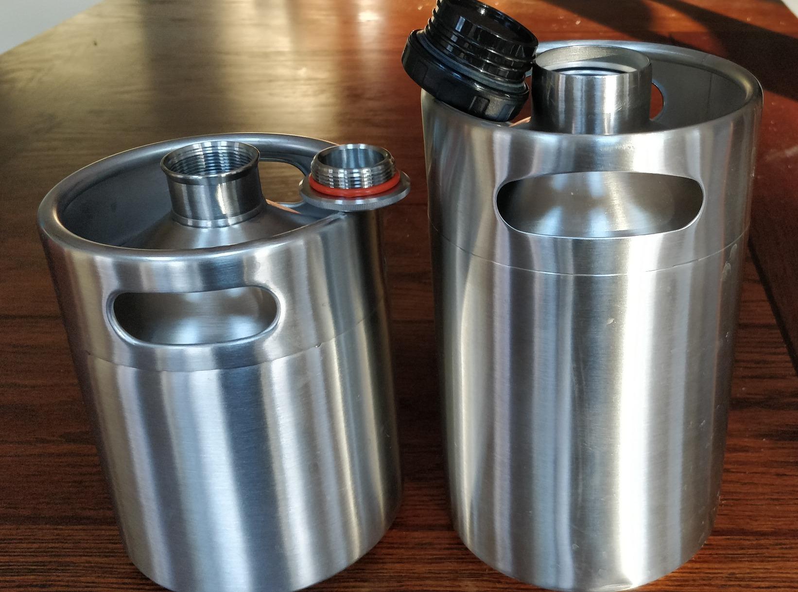 Mini Keg Growler 64 oz, 2L 304 Stainless Steel Beer Keg with Lid | Pressurized Brewing Container with Sealing Knob Cover, Portable Homebrew Vessel for Draft Storage, Carbonation and Serving customer photo 2