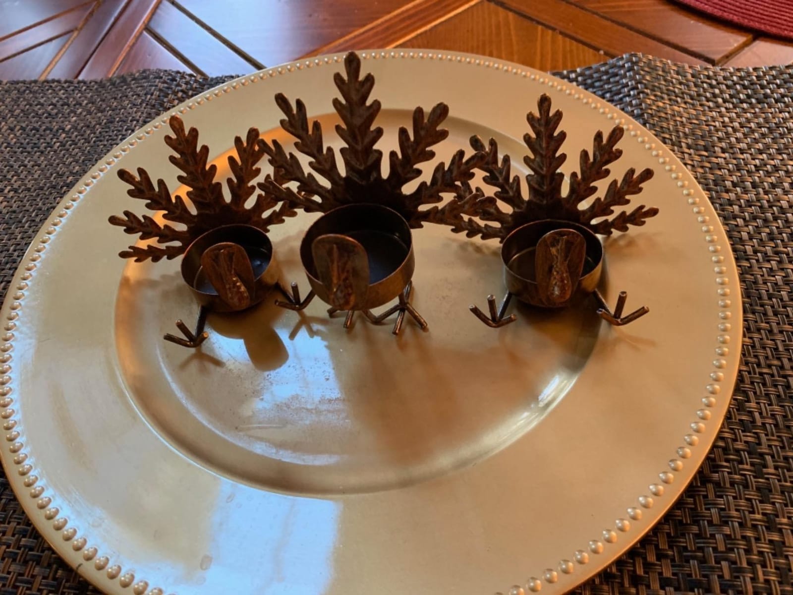 SAND MINE Metal Turkey Tea Light Candle Holders, Thanksgiving Candle Holder, Turkey Candle Holder, Metal Candle Holder, Thanksgiving Home Table Decoration (6) customer photo 1