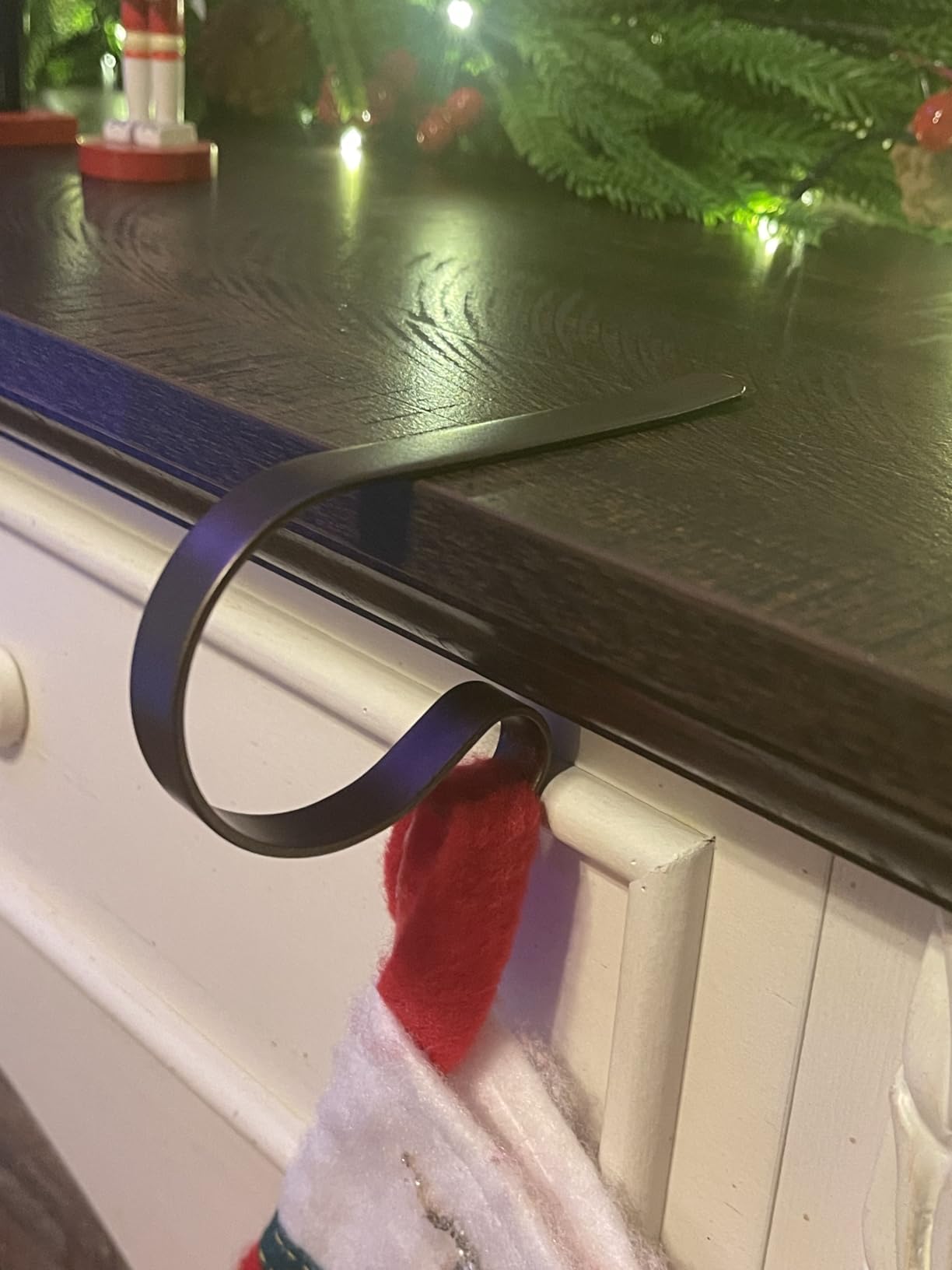 Christmas Stocking Holders for Mantle Set 4, Scratch-Free Christmas Stocking Holders for Fireplace Mantle,Multi-uses Stocking Hooks for Mantle,Mantel Stocking Holders Clip for Xmas Party Decorations customer photo 2
