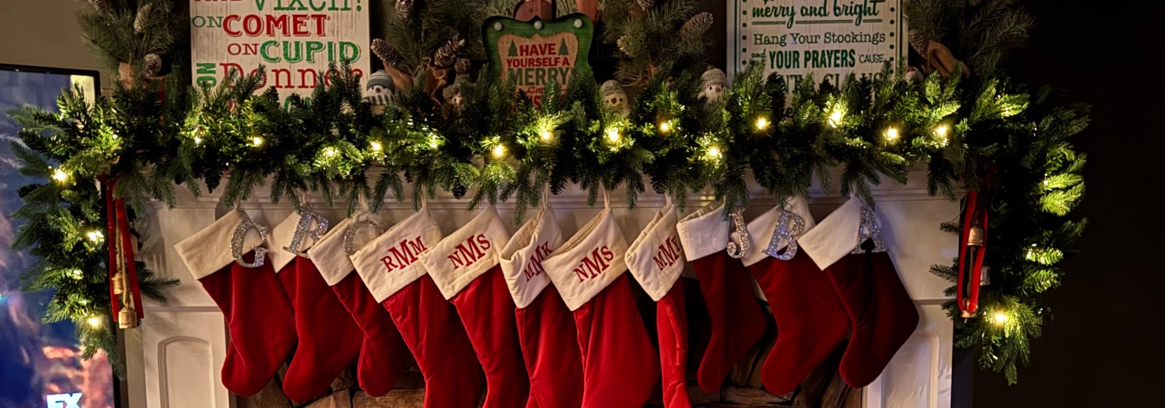 Christmas Garland 9 Ft by 12 Inch Prelit Fraser Fir Xmas Garland with 50 LED Lights 550 Tips, Real Like Lush and Classics Green Style for Indoor Outdoor Home Decoration customer photo 2