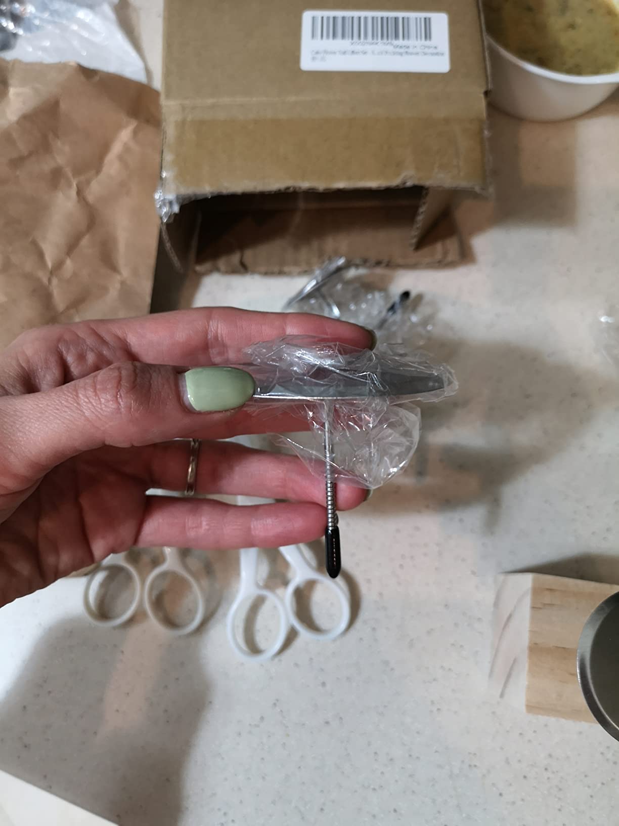 Cake Flower Nail Lifters Set - Stainless-Steel Baking Tools,6 Pcs,Icing Flowers Decoration (7 PCS) customer photo 2