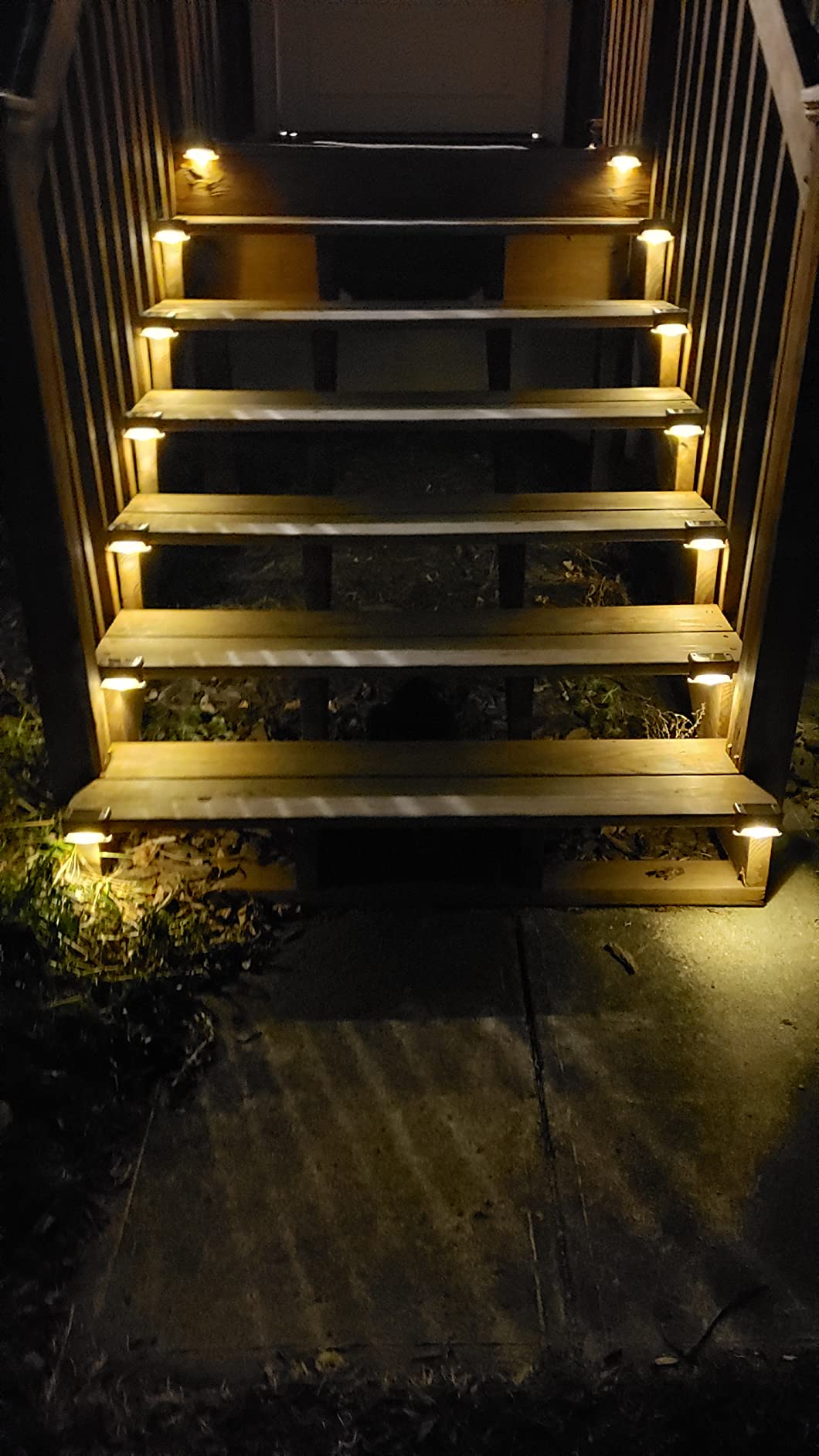 GIGALUMI Led Solar Deck Lights, 16 Pack Waterproof for Outdoor Stairs, Step, Fence, Railing, Yard and Patio (Warm White) customer photo 1