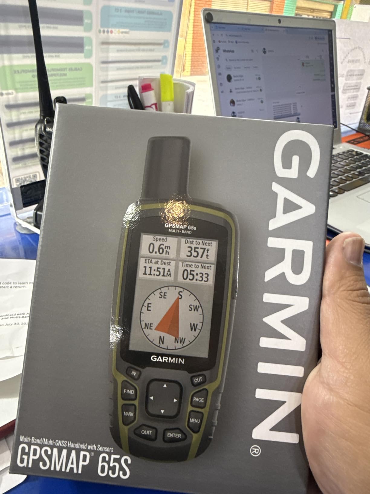 Garmin GPSMAP 65s, Button-Operated Handheld with Altimeter and Compass, Expanded Satellite Support and Multi-Band Technology, 2.6