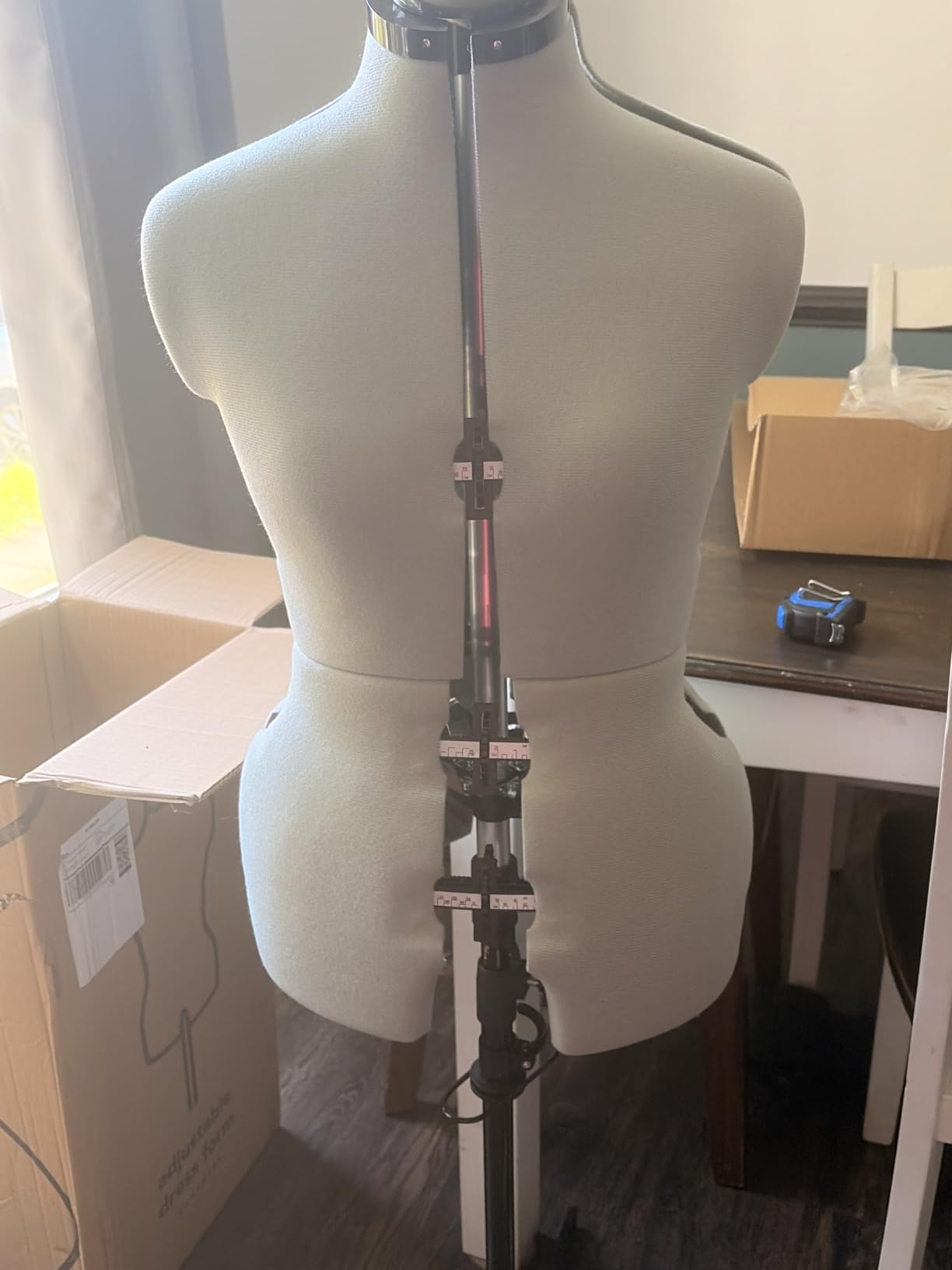 Adjustoform Sew Simple FG304 Adjustable Dress Form Poppy S-M (US Dress Size 4-12) 8 Part Female Sewing Mannequin + Pin Grip Hem Marker customer photo 1