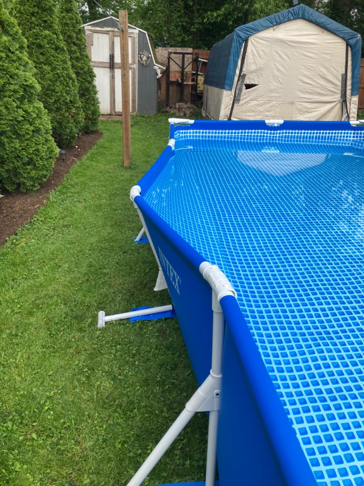 INTEX Metal Frame 14ft 9in x 7ft 3in x 33in Above Ground Pool Set w/Pump | 28279EH - 530 GPH Cartridge Filter Pump and Type A Filter Cartridge Included customer photo 1