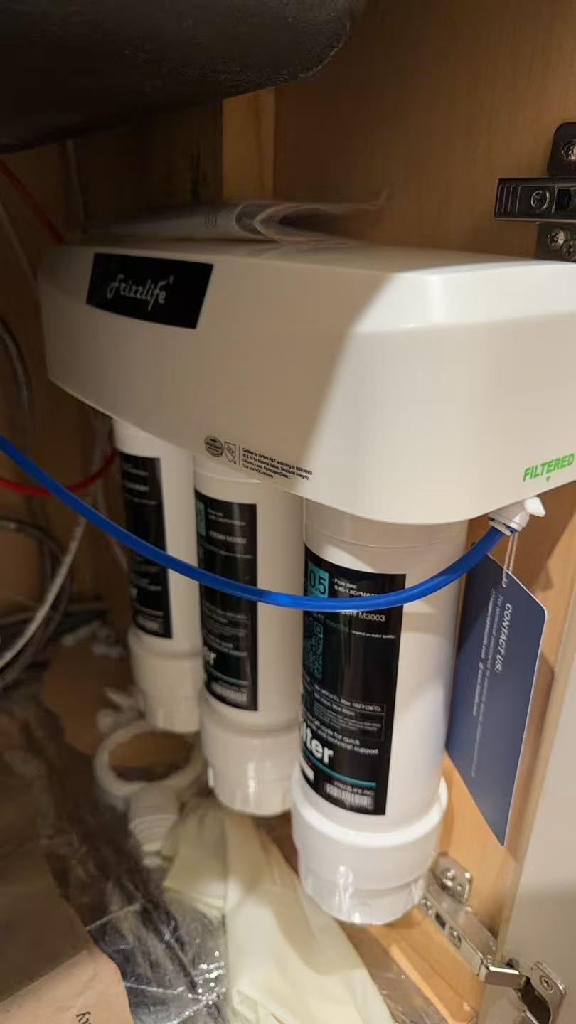 Frizzlife Under Sink Water Filter System, NSF/ANSI 53&42&372 Certified, 8 Layer 0.5 Micron Water Filtration Reduces PFAS, PFOA/PFOS, Chloramine, Lead, Chlorine, with Brushed Nickel Faucet, SP99 New customer photo 2