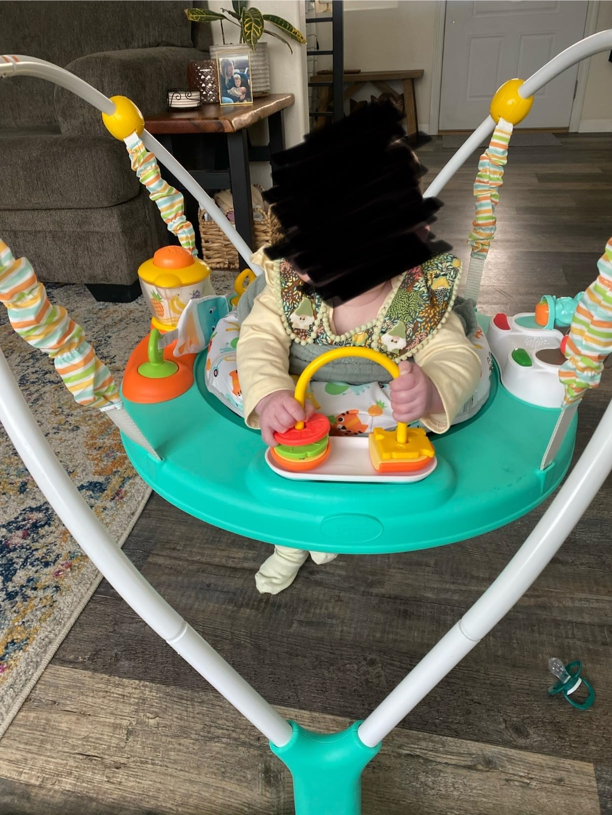 Bright Starts Bounce Bounce Baby 2-in-1 Activity Center Jumper & Table - Playful Pond (Green), 6 Months+ customer photo 1